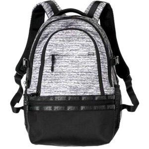 Victoria's Secret Pink Campus Collegiate Backpack Marl Gray Black
